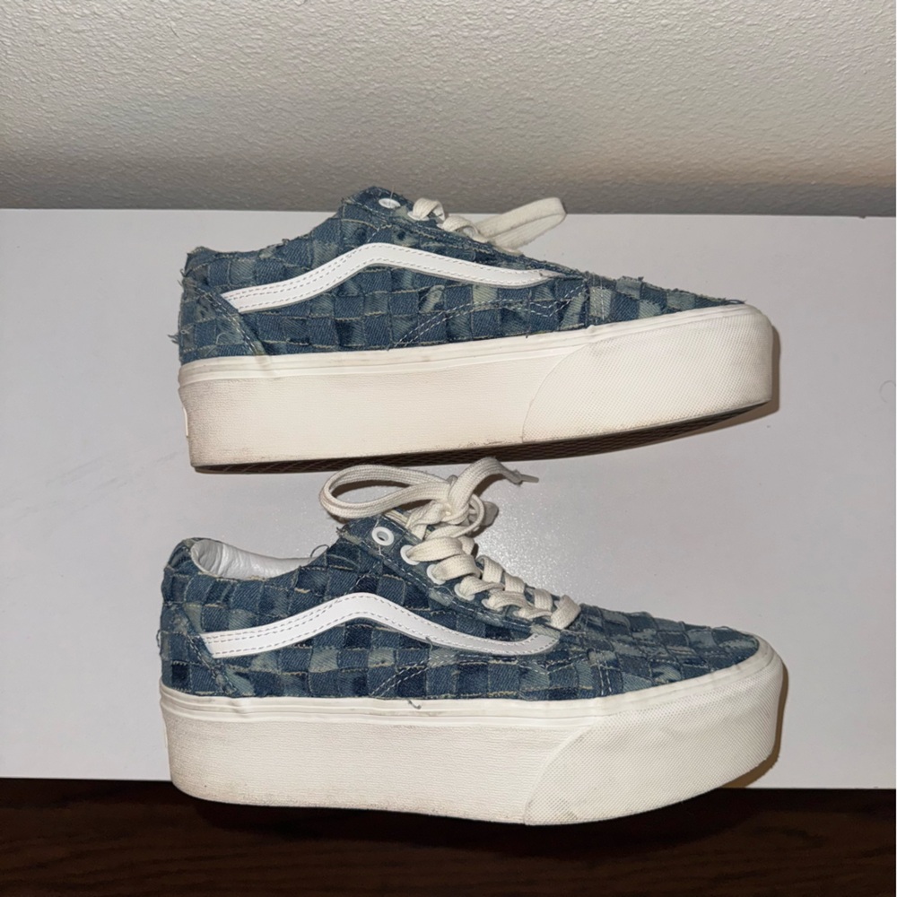 Vans Woven Old Skool Stackform in Patched Denim | Women’s 9 - Picture 4 of 7